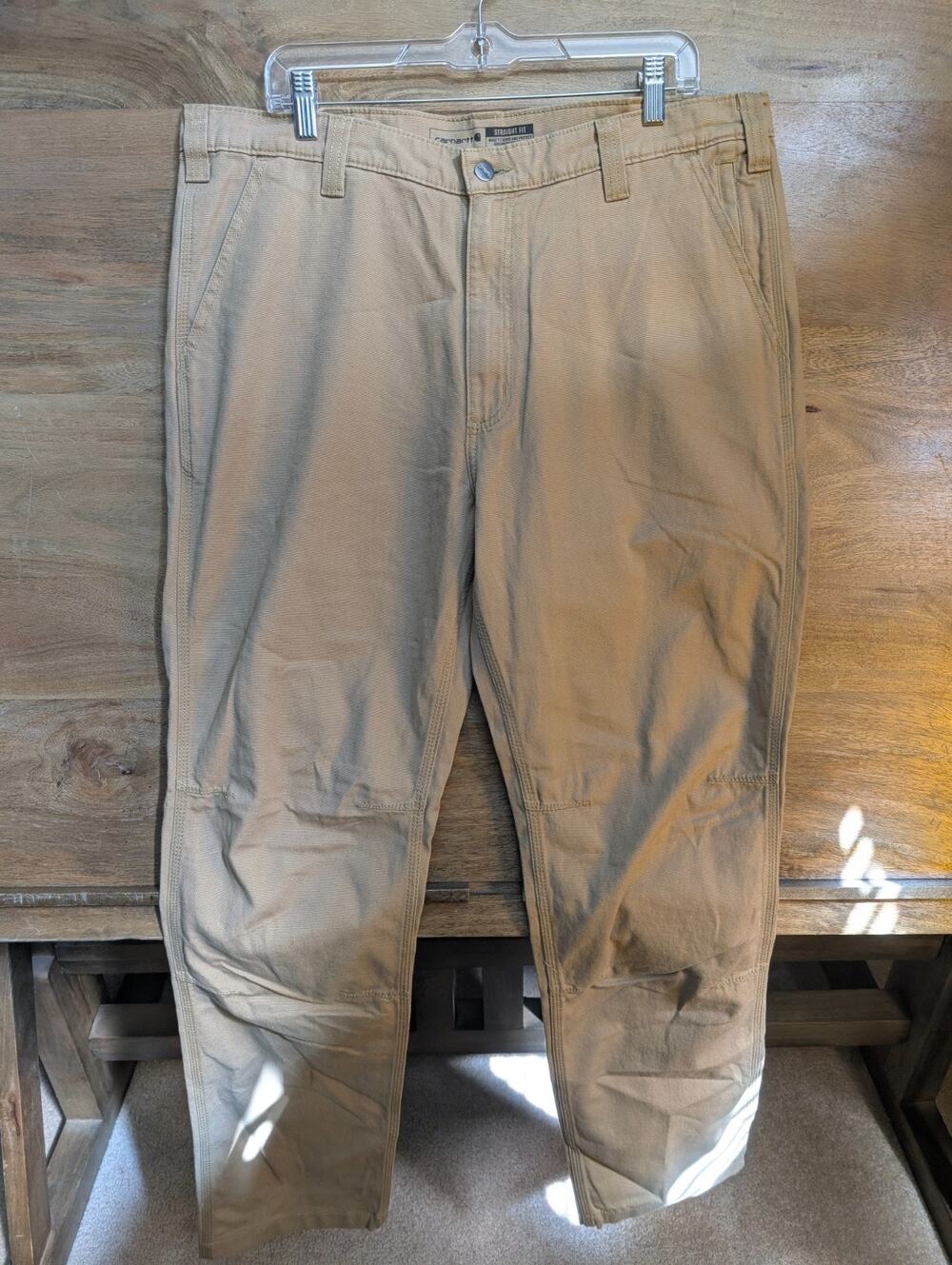 Carhartt Tapered Work Pants Mens 38x34 Tan Rugged Flex Straight Fit BN2821-M NWT